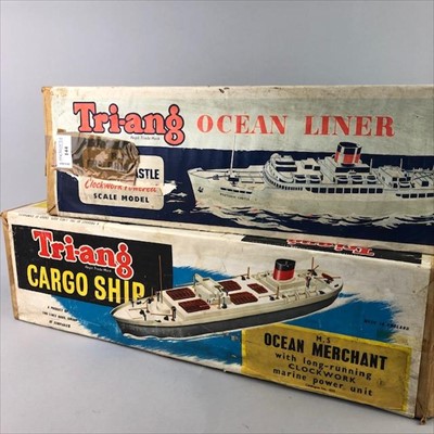 Lot 144 - A TRI-ANG OCEAN LINER AND A CARGO SHIP