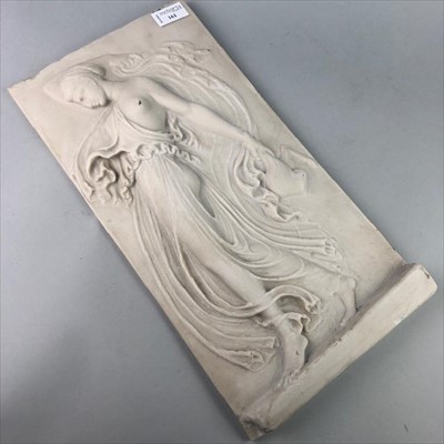 Lot 161 - A NEO CLASSICAL STYLE RESIN PANEL OF A FEMALE