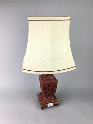 Lot 192 - A LACQUERED TABLE LAMP