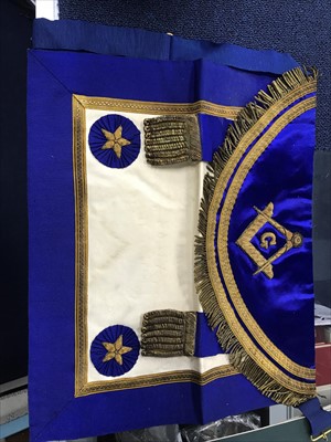 Lot 337 - A MASONIC APRON AND LOT OF GB COINS