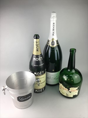 Lot 341 - A POL ROGER DISPLAY BOTTLE , TWO OTHERS AND ICE BUCKET