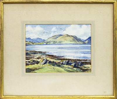 Lot 435 - ROTHESAY BAY AND GOWAL HILLS, A WATERCOLOUR BY STIRLING GILLESPIE