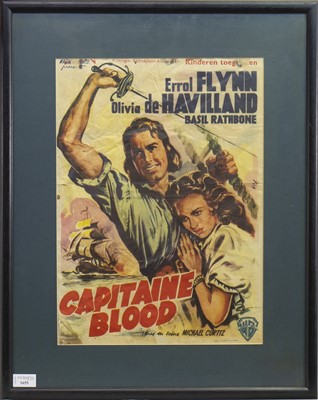Lot 1655 - A CAPITAINE BLOOD ERROL FLYNN FILM POSTER (1935)