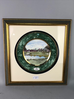 Lot 373 - THE BELFRY BRABAZON COURSE FRAMED PLATE AND GOLFING VASE