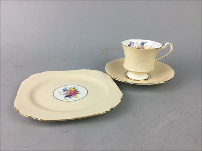 Lot 378 - A PARAGON TRIO AND GROUP OF COFFEE CHINA AND FIGURES