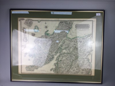 Lot 411 - A LATE 20TH CENTURY HAND COLOURED MAP AND ANOTHER