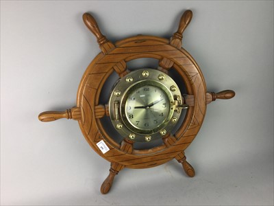 Lot 459 - A LANDEX WALL CLOCK SHIP'S WHEEL