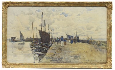 Lot 12 - BOATS AT HARBOUR, A PAIR OF WATERCOLOURS BY ROBERT MCGOWN COVENTRY