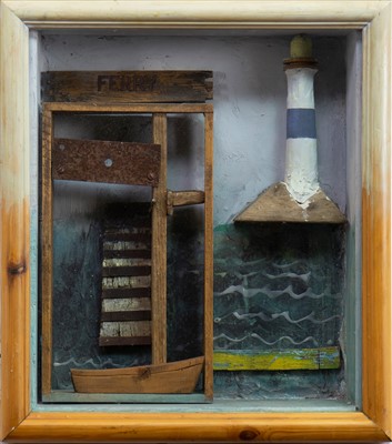 Lot 584 - LIGHTHOUSE, A MIXED MEDIA ASSEMBLAGE