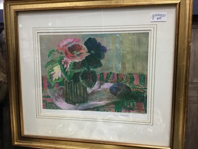 Lot 285 - STILL LIFE OF FLOWERS AND A VASE, A SIGNED PRINT AFTER MARY ARMOUR