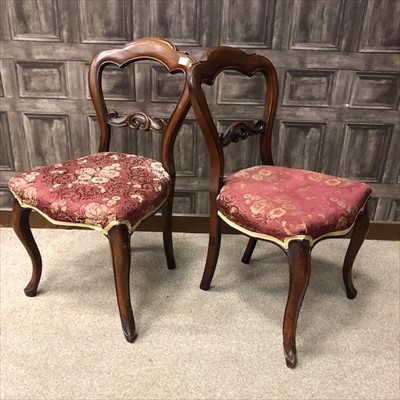 Lot 417 - A LOT OF FIVE MAHOGANY SINGLE CHAIRS