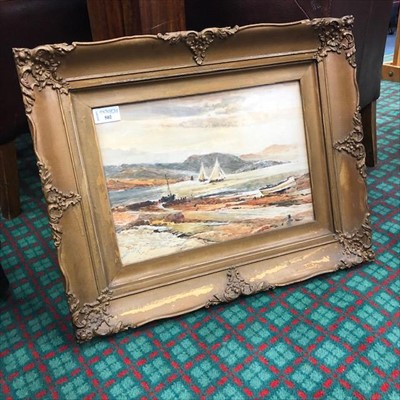 Lot 502 - A COASTAL SCENE, SIGNED D. WATTS