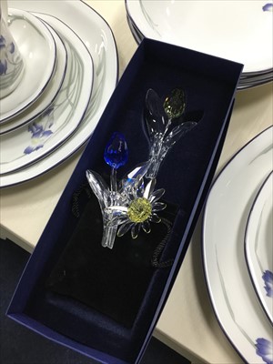 Lot 513 - A LOT OF THREE SWAROVSKI CRYSTAL FLOWERS