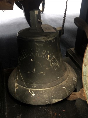 Lot 565 - A SHIP'S BELL ALONG WITH A SHIP'S WHEEL AND A PROPELLER