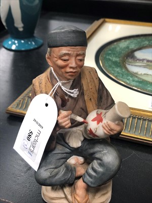 Lot 580 - THREE CHINESE CERAMIC FIGURES