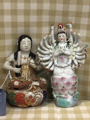 Lot 584 - TWO CERAMIC FIGURES OF DEITY