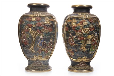 Lot 1029 - A LOT OF TWO PAIRS OF JAPANESE SATSUMA VASES