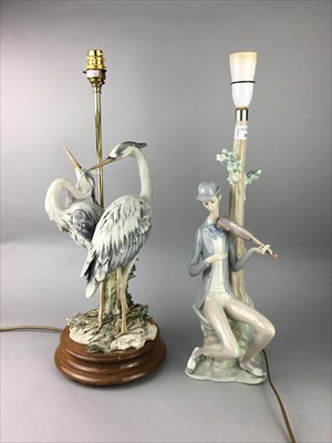 Lot 266 - A LLADRO FIGURAL LAMP AND ANOTHER LAMP