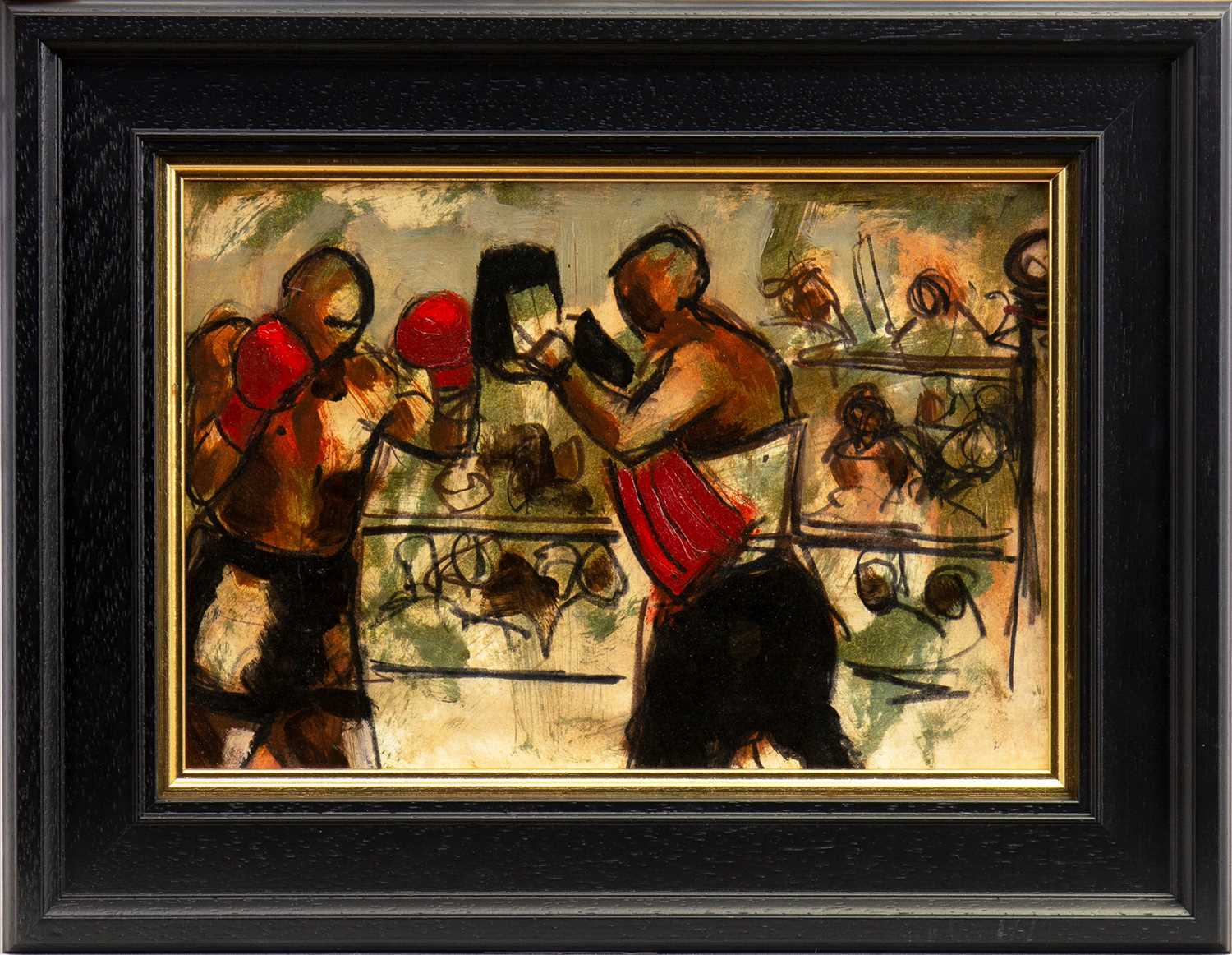 Lot 595 - THE BOXERS, AN OIL BY JAMIE O'DEA
