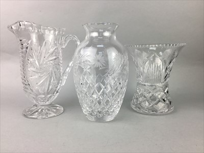 Lot 141 - A LOT OF SIX PIECES OF CUT GLASS AND BOXED ITALIAN GLASS WARE