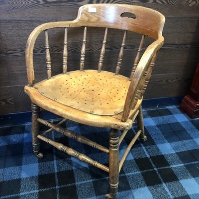 Lot 14 - A SMOKER'S BOW CHAIR