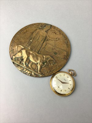 Lot 117 - A DEATH PENNY MARKED FOR  ALEXANDER FERGUSON WITH A POCKET WATCH