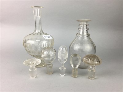 Lot 152 - A LOT OF TWO 19TH CENTURY GLASS DECANTERS