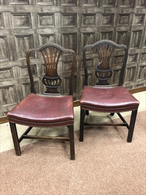 Lot 1698 - A PAIR OF GEORGE III MAHOGANY SINGLE DINING CHAIRS