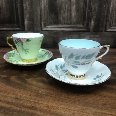 Lot 109 - A HAND PAINTED FLORAL TEA SERVICE AND OTHER TEA SERVICES