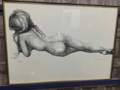 Lot 110 - A SIGNED LIMITED EDITION PRINT OF A FEMALE NUDE ALONG WITH ANOTHER PICTURE