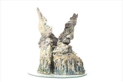 Lot 600 - FACE DOWN, A CERAMIC SCULPTURE BY LESLEY MADDOX MCNULTY