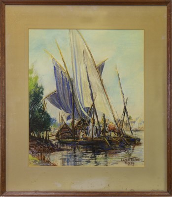 Lot 158 - RIVER SCENE, INDIA 1936 BY LILY R EDMIE