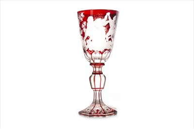 Lot 1321 - A LATE 19TH CENTURY BOHEMIAN CRYSTAL BACCHUS GOBLET