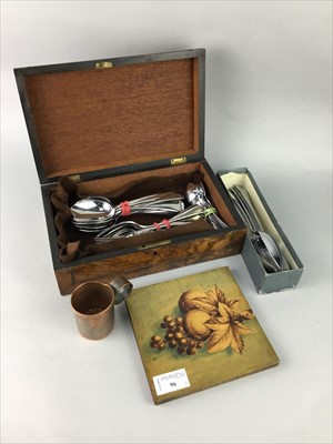 Lot 96 - A CANTEEN OF CUTLERY AND LOOSE FLATWARE