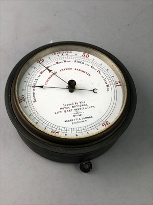 Lot 8 - A FISHERMAN'S ANEROID BAROMETER AND A PAIR OF FIELD GLASSES