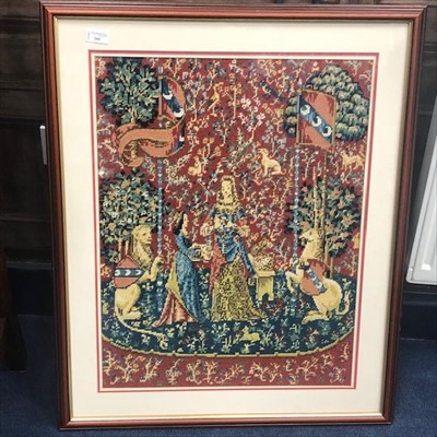 Lot 368 - A WOOLWORK TAPESTRY
