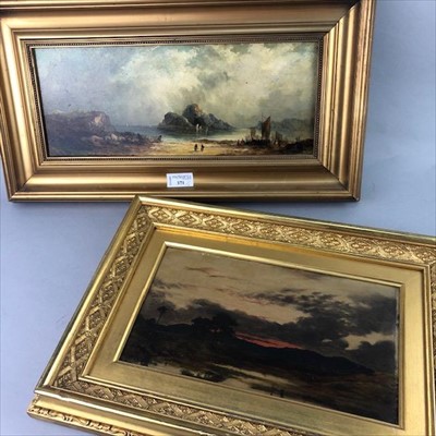 Lot 371 - LANDSCAPE AT SUNSET, BRITISH SCHOOL AND ANOTHER