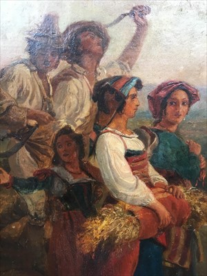 Lot 165 - BRINGING HOME THE HARVEST, AN OIL BY THOMAS UWINS