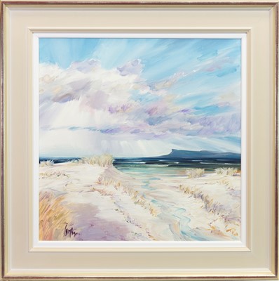Lot 595 - WEST FROM ARISAIG, AN OIL BY TOM BARRON