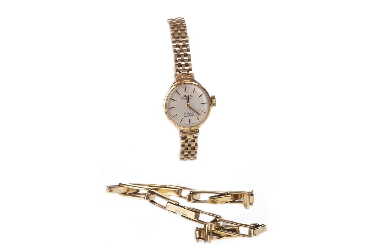 Lot 755 - A LADY'S ROTARY GOLD WATCH