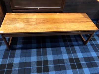 Lot 379 - A G-PLAN TEAK COFFEE TABLE AND AN OCCASIONAL TABLE