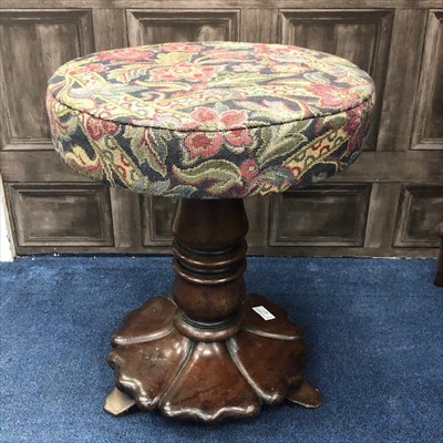 Lot 427 - A VICTORIAN ROSEWOOD REVOLVING PIANO STOOL