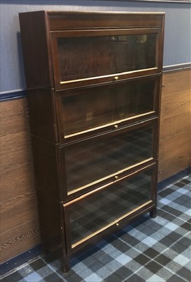 Lot 1727 - A MAHOGANY FOUR TIER SECTIONAL BOOKCASE