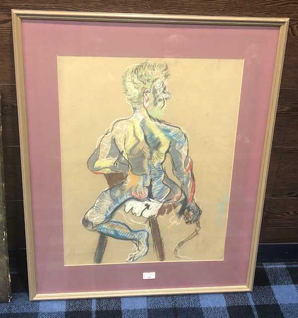 Lot 438 - FIGURE STUDY, A PASTEL BY SAMUEL ROBIN SPARK