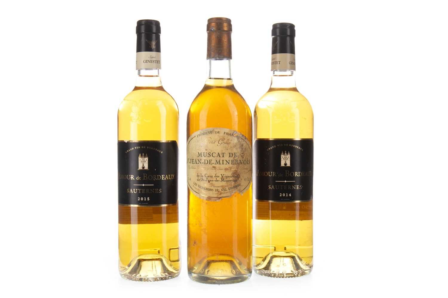 Lot 2025 - ONE BOTTLE OF MUSCAT AND TWO SAUTERNES
