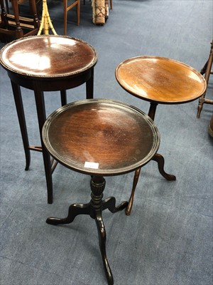 Lot 453 - A LOT OF THREE MAHOGANY OCCASIONAL TABLES