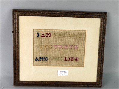 Lot 456 - AN EARLY 20TH CENTURY SAMPLER