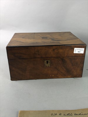 Lot 462 - A WALNUT BOX ALONG WITH TWO EARLY 20TH CENTURY BOOKLETS