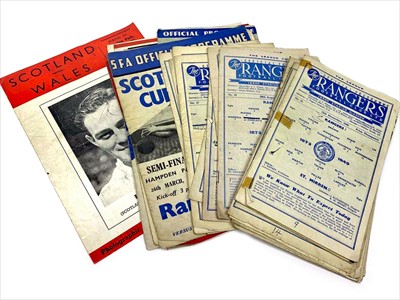 Lot 1741 - A LOT OF RANGERS F.C. PROGRAMMES DATING FROM 1949