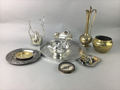 Lot 463 - A SILVER BASKET ALONG WITH PLATE AND OTHER ITEMS